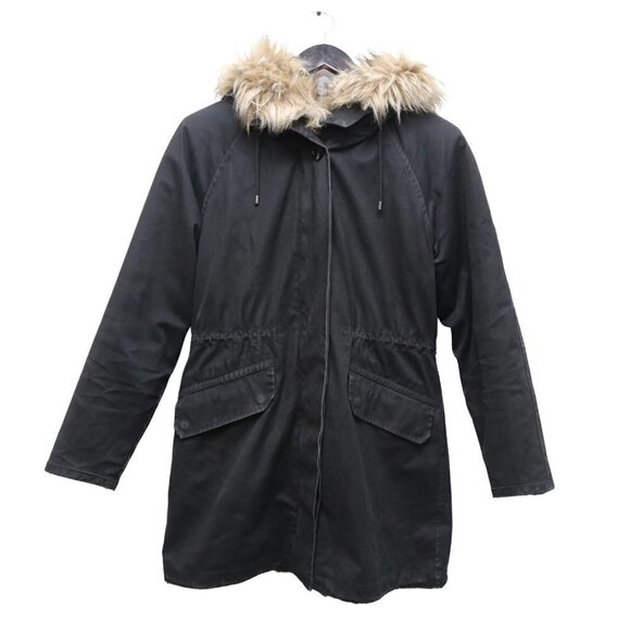 COMMUNITY Parka Aritzia Anion  Faux Fur-lined Hooded Winter Coat Black - Picture 2 of 10